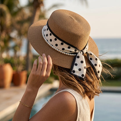 Polka Dot Pearl Sunhat