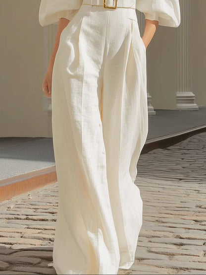 Sydney V-neck Lantern Sleeve Jumpsuit