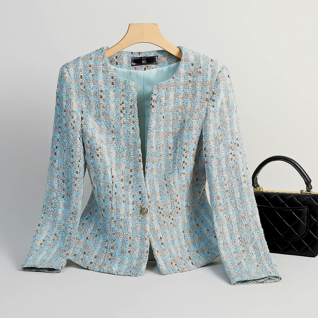 Tweed Pearl single Button Blazer