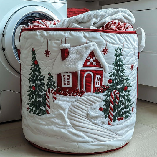Candy Cane Cottage Laundry Basket - 2