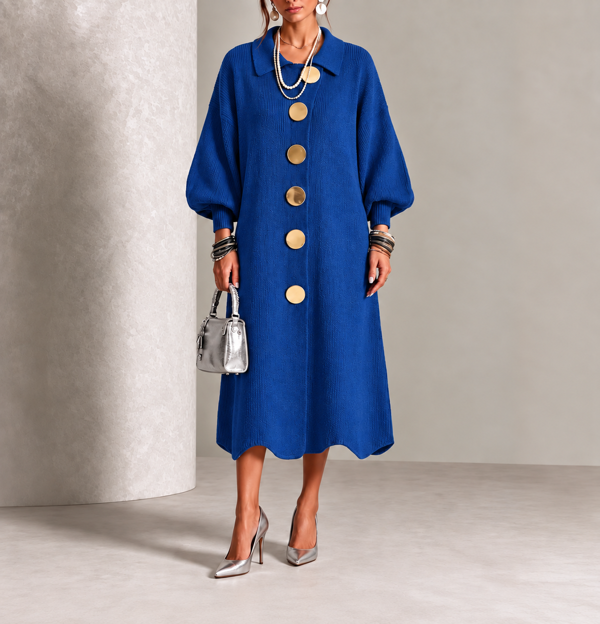 Clarie | Tummy-Covering Button-Down Dress