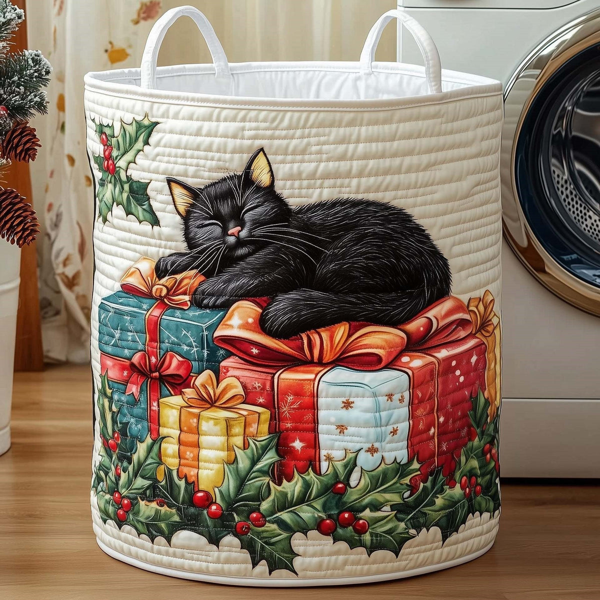 Christmas Catnap Laundry Basket - 2