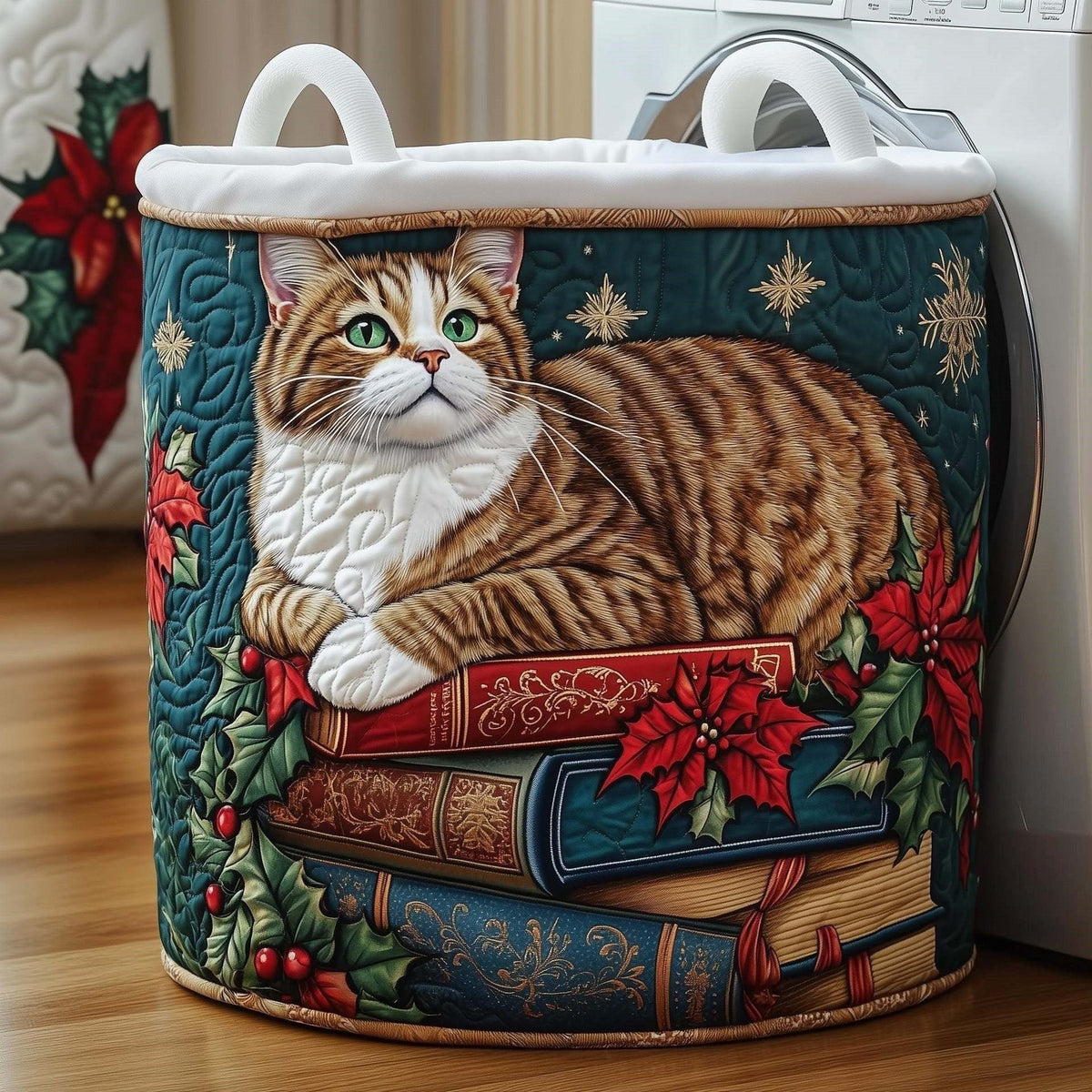 Christmas Storybook Cat Laundry Basket - 2
