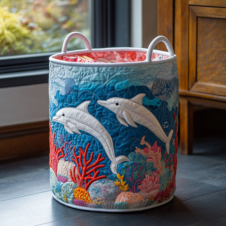 Dolphin Drift Laundry Basket - 2