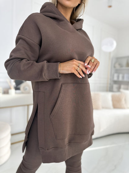 Francine Solid Color Hoodie and Lined Leggings Set