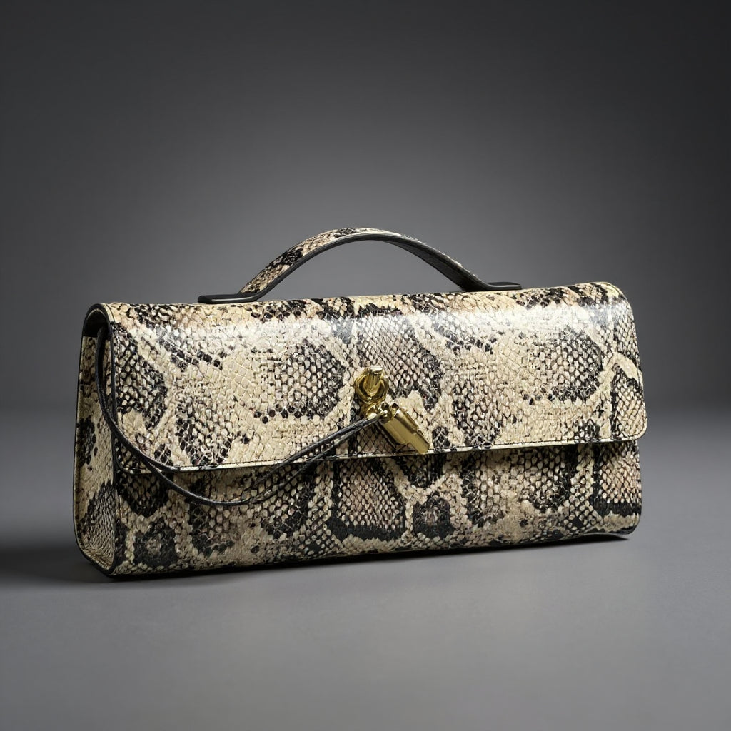 Sammi Snake Print Clutch