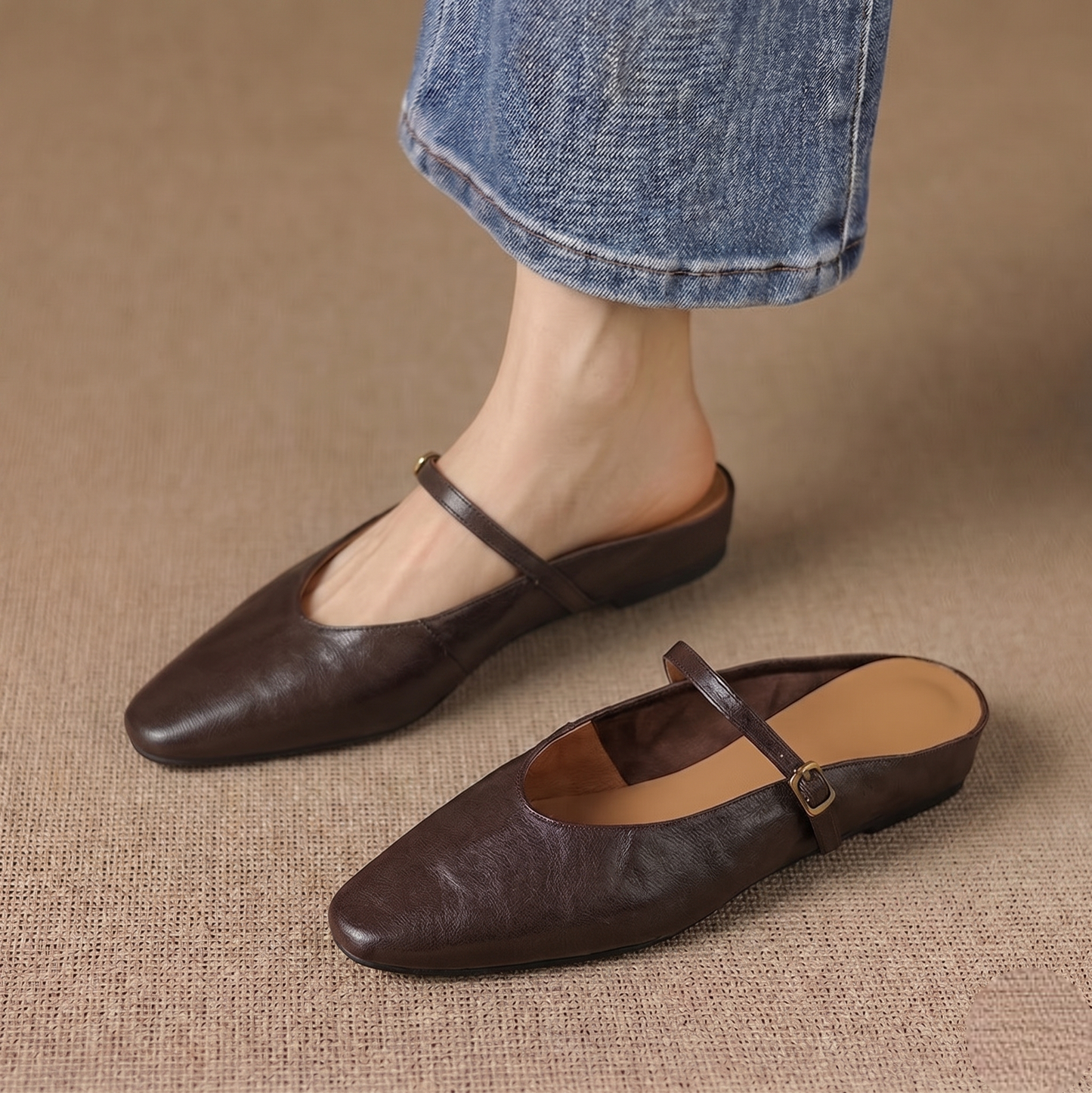 Elzor Genuine Leather Mules
