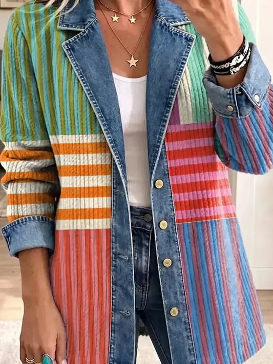 Harper | Retro Geometric Pattern Art Style Jacket