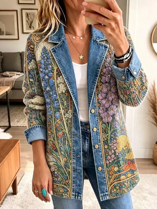 Elizabeth | Vintage Floral Denim Jacket