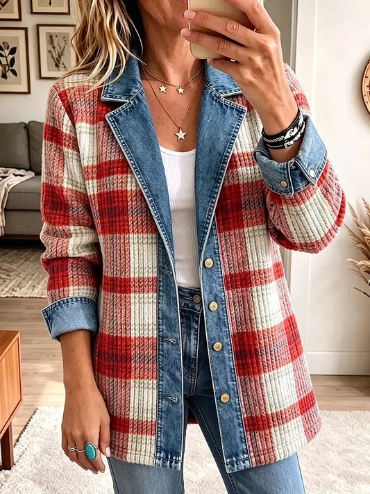 Scarlett | Vintage Elegant Denim Patchwork Jacket