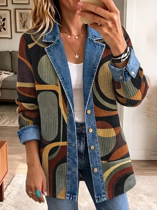 Avery | Vintage Abstract Denim Jacket
