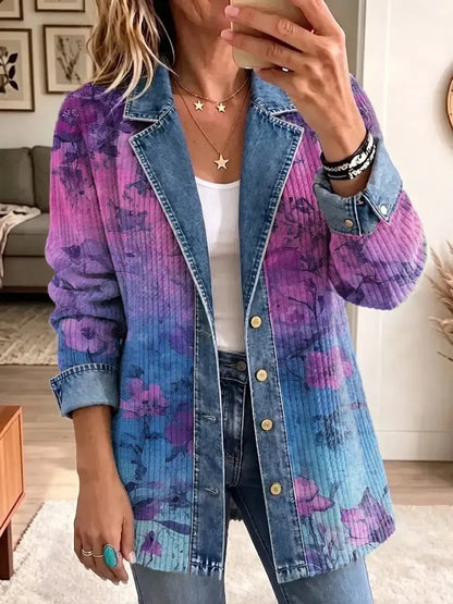 Evelyn | Retro Floral Pattern Art  Stylish Jacket