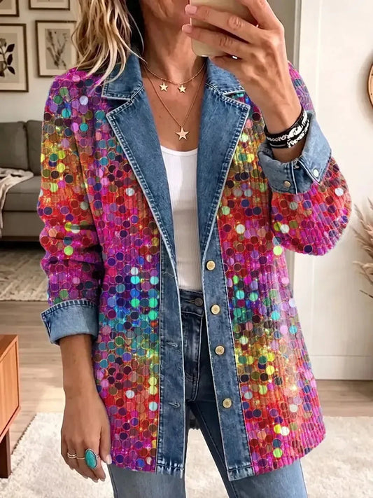 Eleanor | Retro Shiny Sequins Pattern Jacket