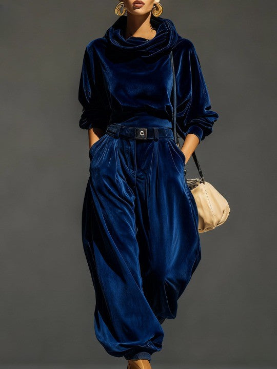 Melody Velvet Hoodie and Trousers Set
