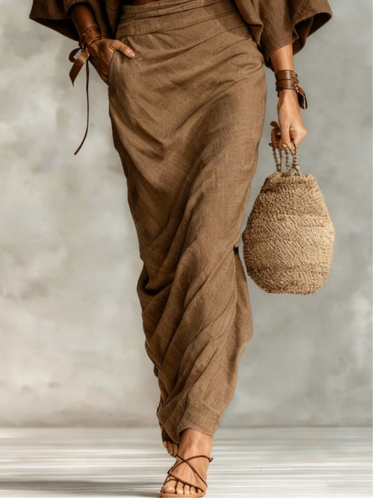 Ashley Batwing Sleeve Top and Long Skirt Set