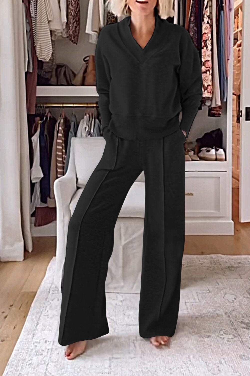 Lyric V-neck Top & Pants Set