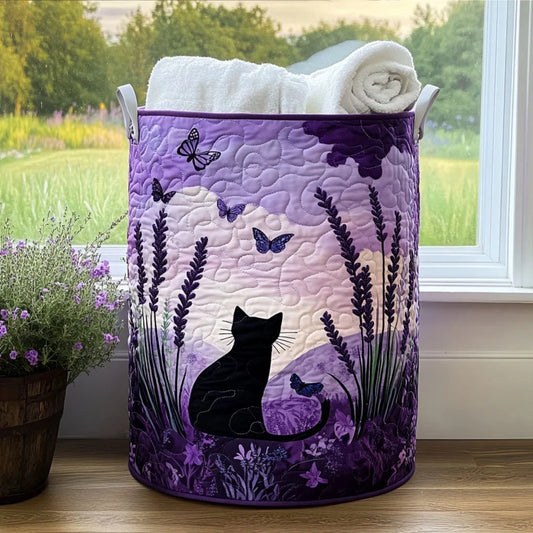 Lavender Cat Dreams Laundry Basket - 2