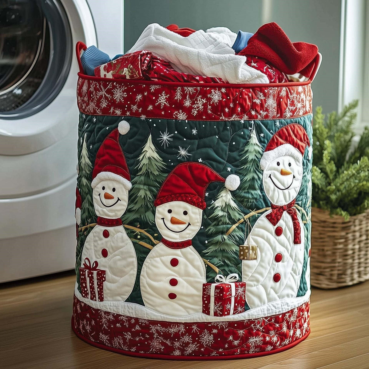 Merry Snowman Trio Laundry Basket - 2