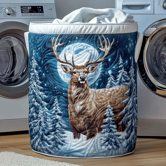 Moonlit Winter Stag Laundry Basket - 2