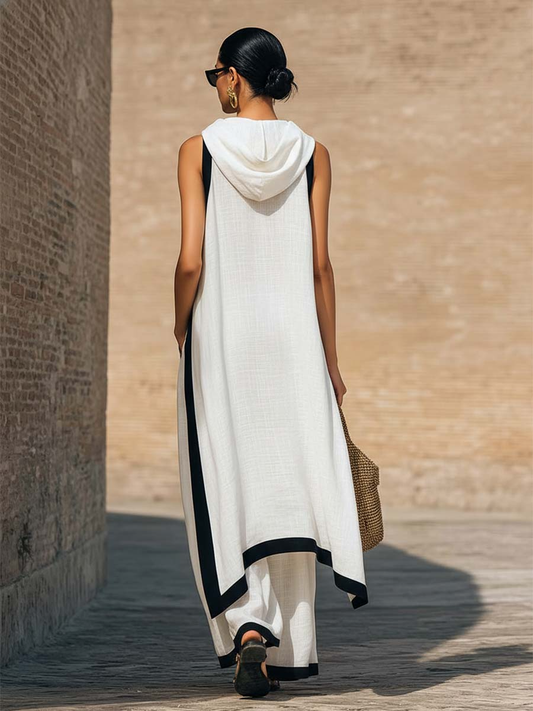 Marisol | Sleeveless Top & Wide-Leg Pants Two-Piece Set, Polyester Blend