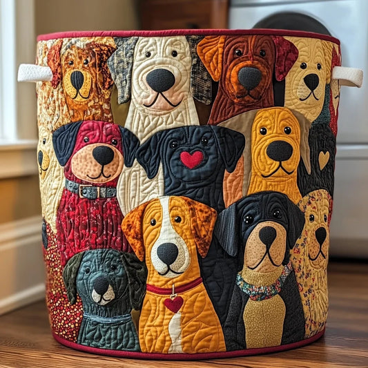 Patchwork Puppy Love Laundry Basket - 2