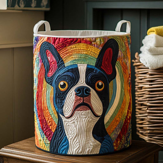 Rainbow Boston Terrier Laundry Basket - 2