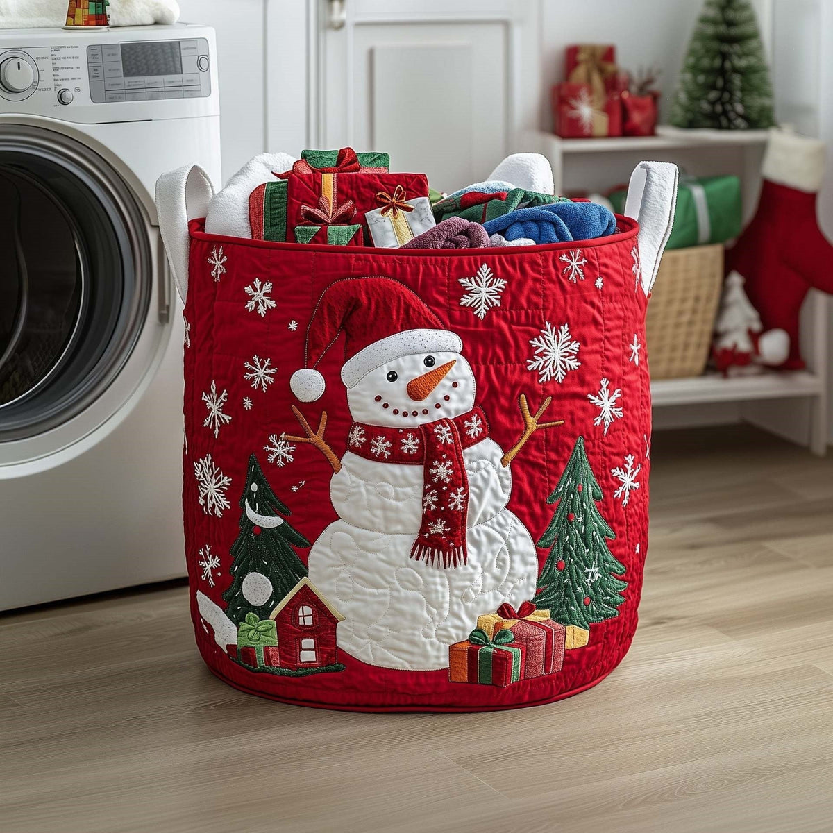 Scarlet Snowman Laundry Basket - 2