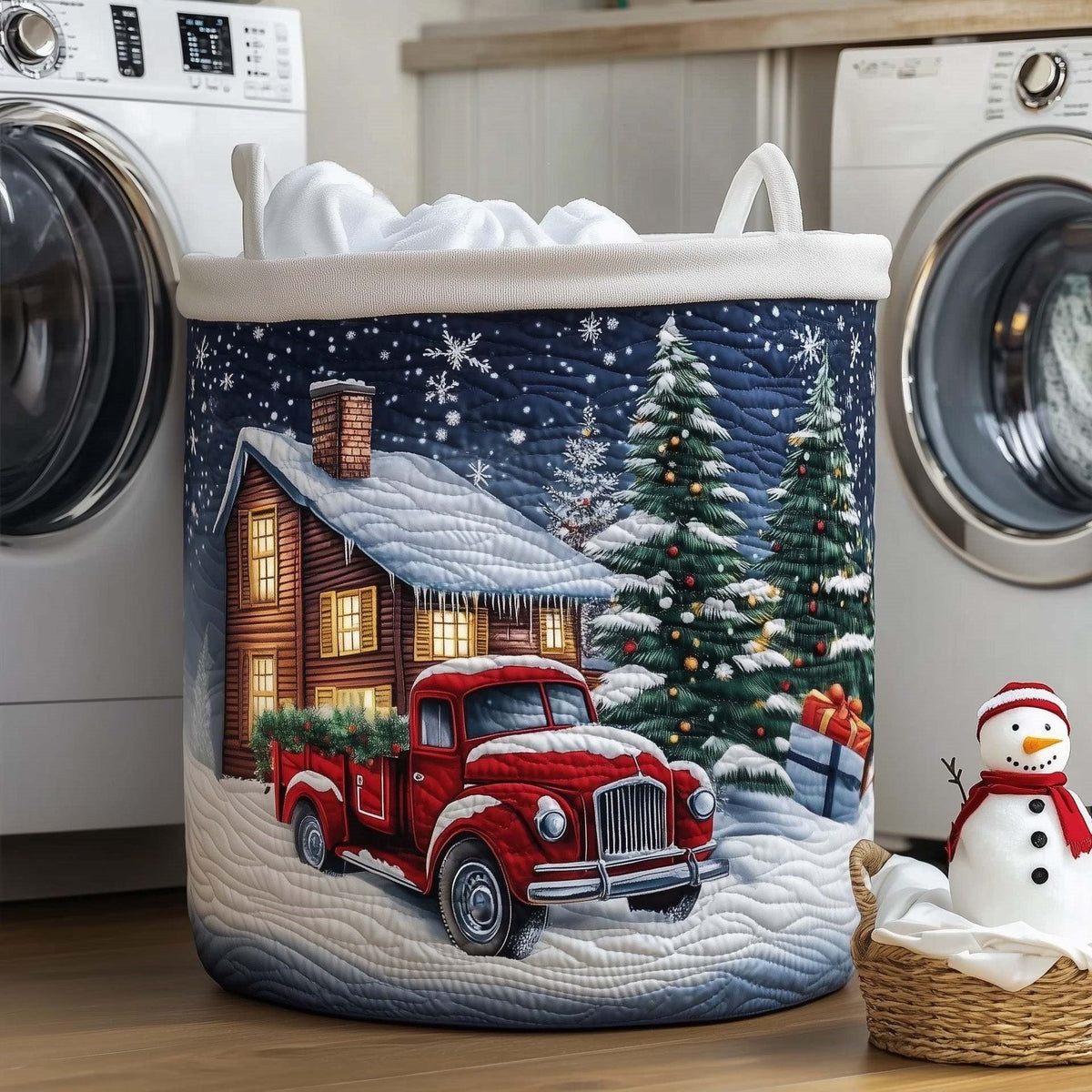 Snowy Lodge Pickup Laundry Basket - 2
