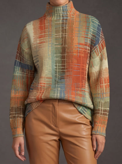 Ines | Artful Print Turtleneck