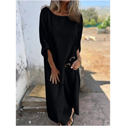 New Cotton-Linen Dress + Pants - Comfortable Two-Piece Set