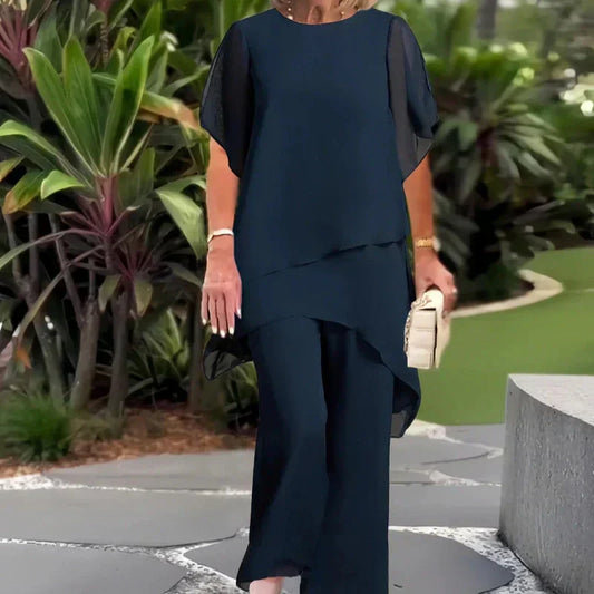 Harper | Elegant Irregular Set of Top and Pants