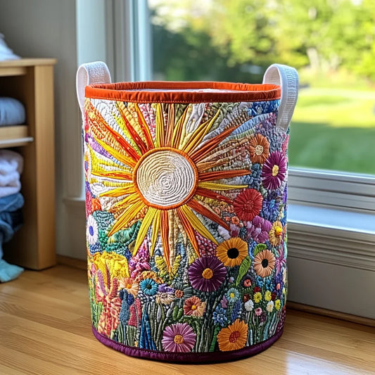 Sunlit Flower Festival Laundry Basket - 2