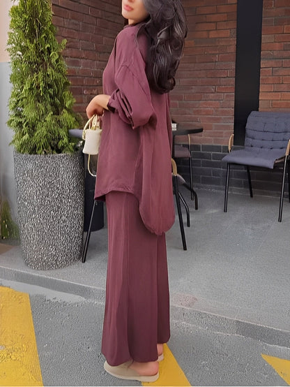 Grace Tie-Drawstring Shirt and Skirt Set